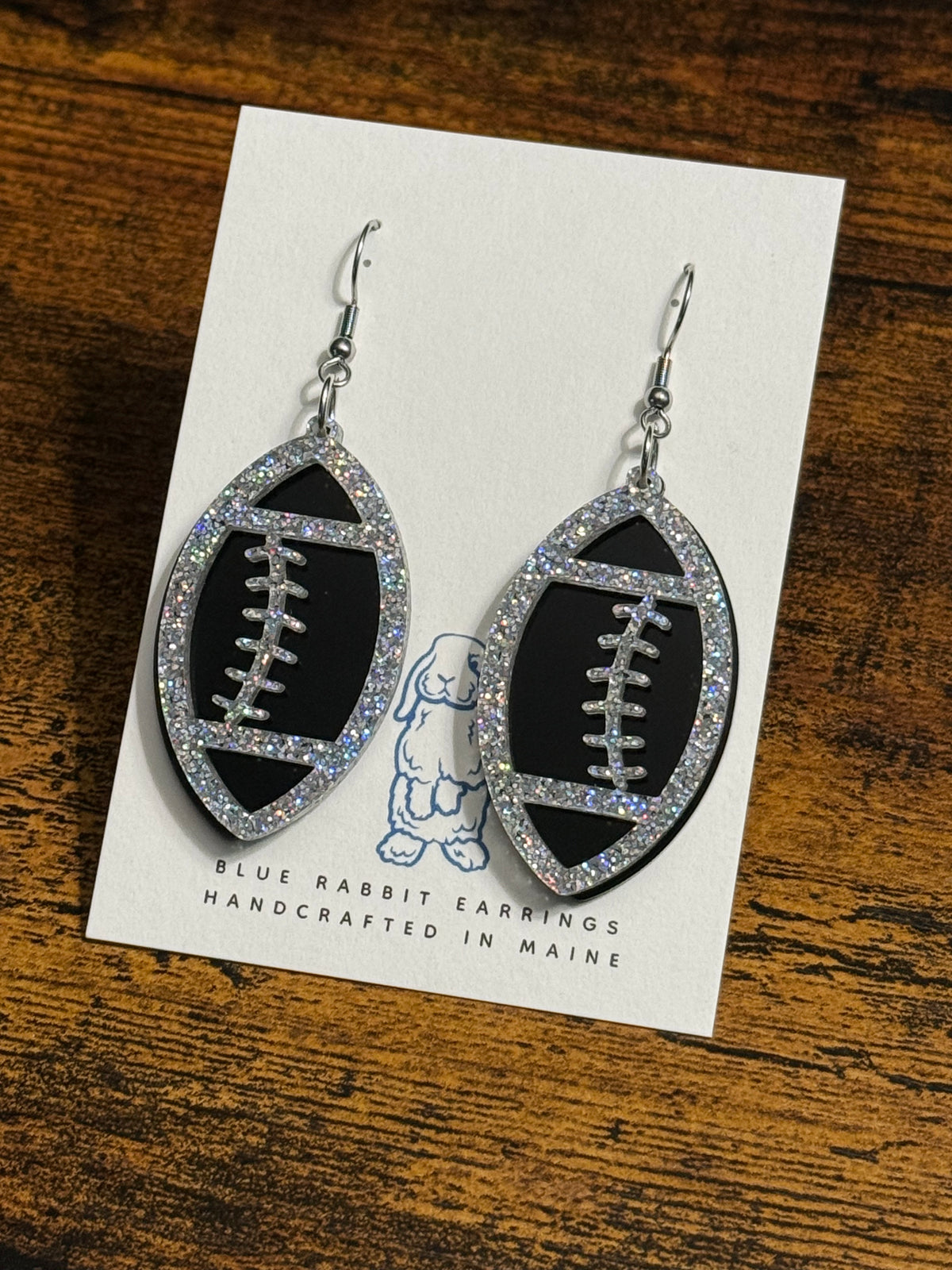 Acrylic Football Earrings