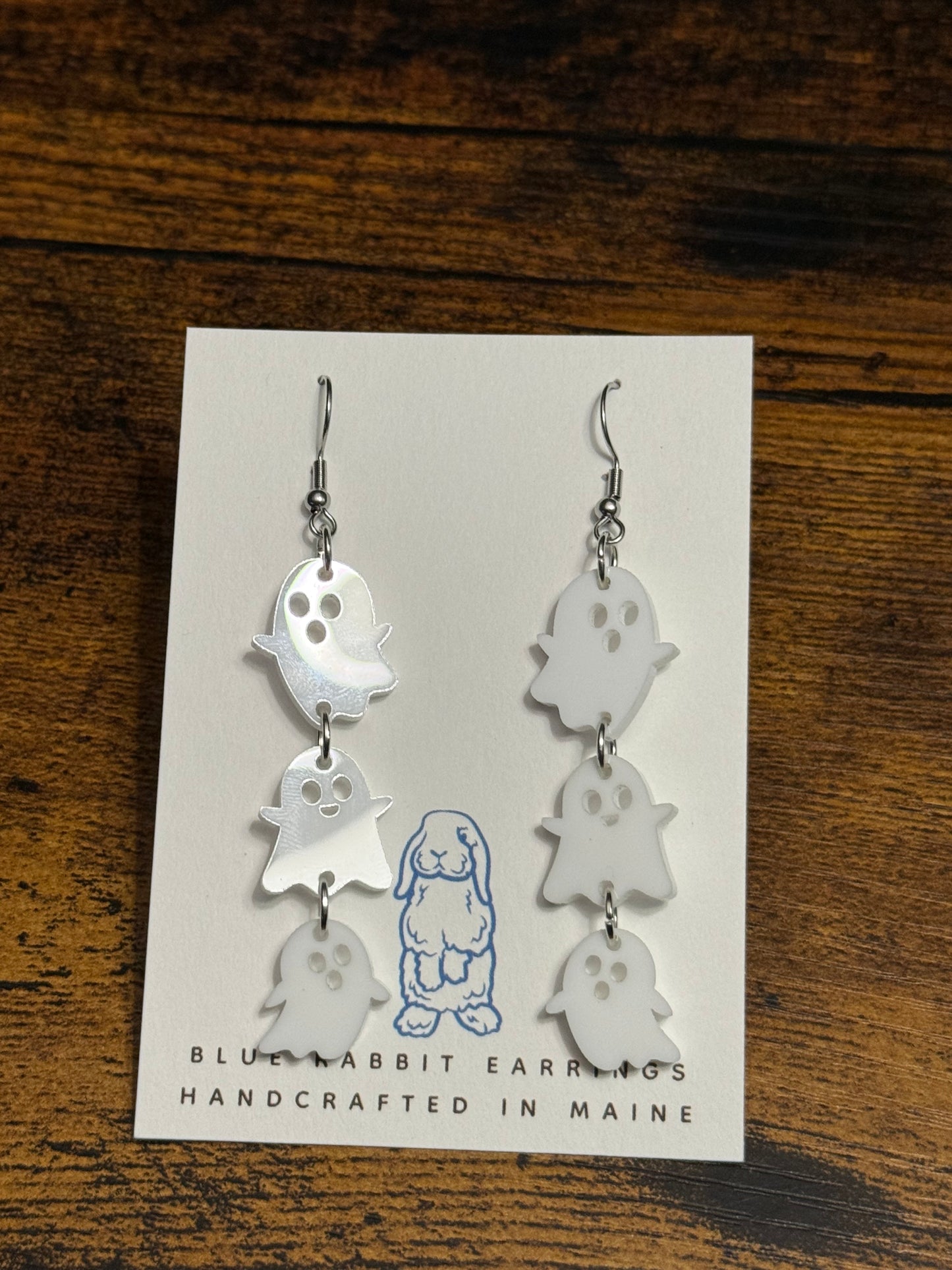 Acrylic Ghost Trio Earrings