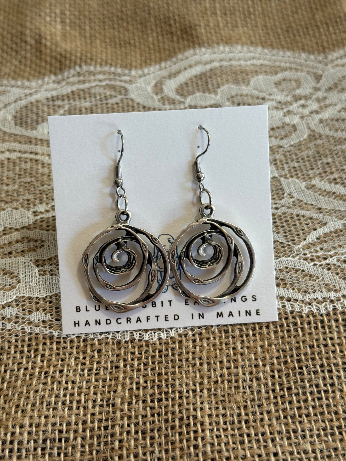Antique Silver Spiral Earrings