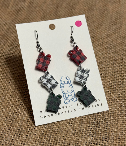 Acrylic Plaid Gift Earrings