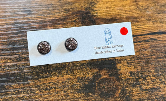 Rose Gold Druzy Studs 8mm