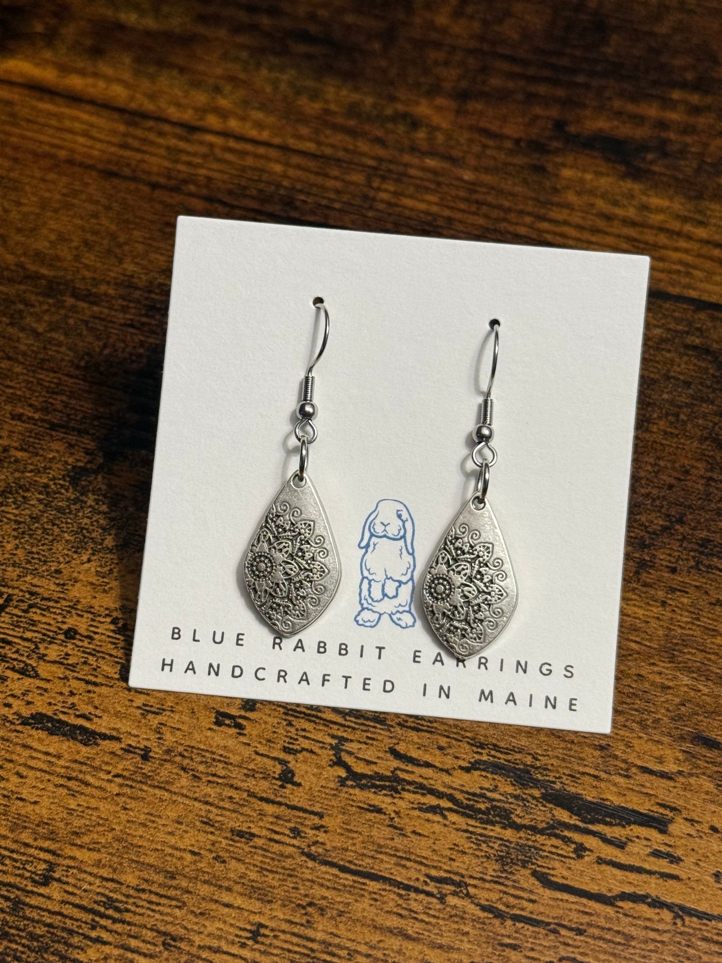 Antique Silver Mandala Earrings