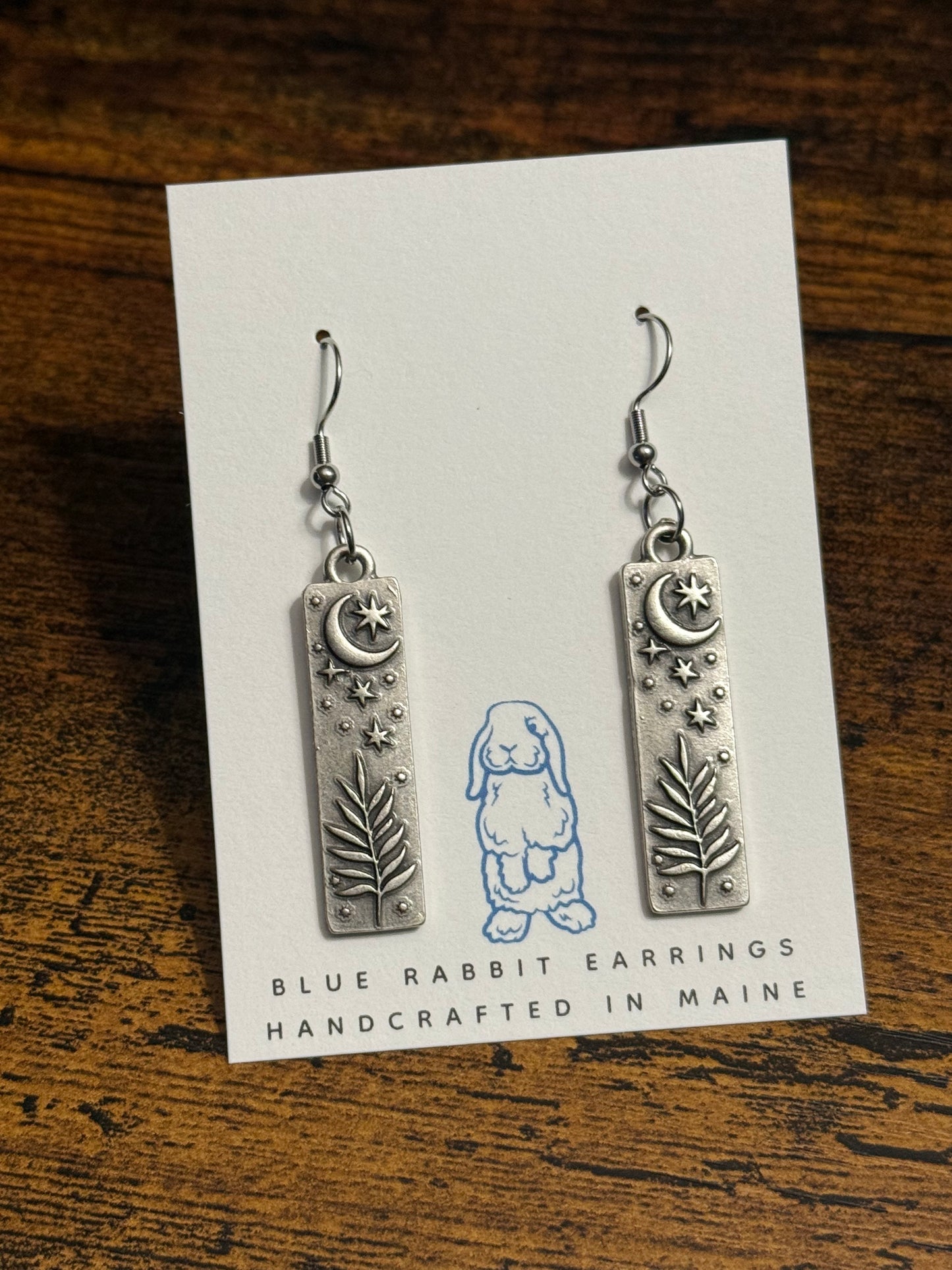 Antique Silver Moon & Star Earrings