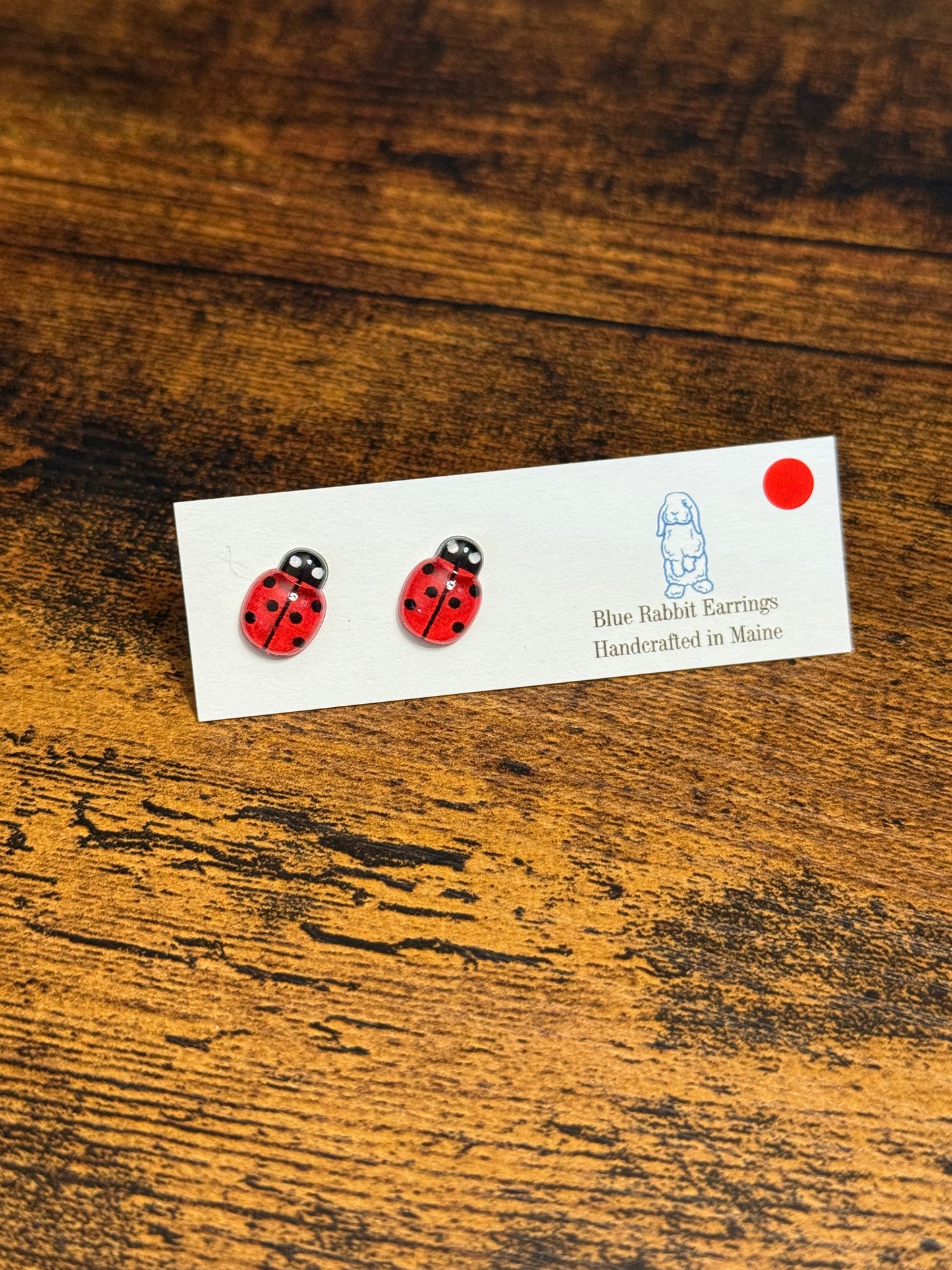 Acrylic Ladybug Studs