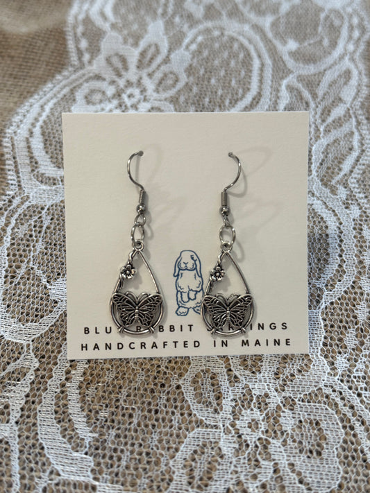 Silver Butterfly Earrings
