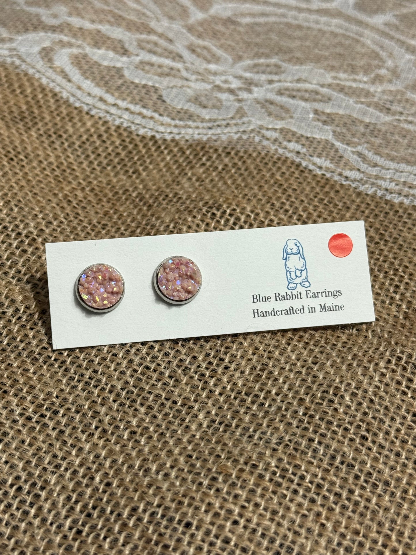 Blush Druzy Studs 10mm