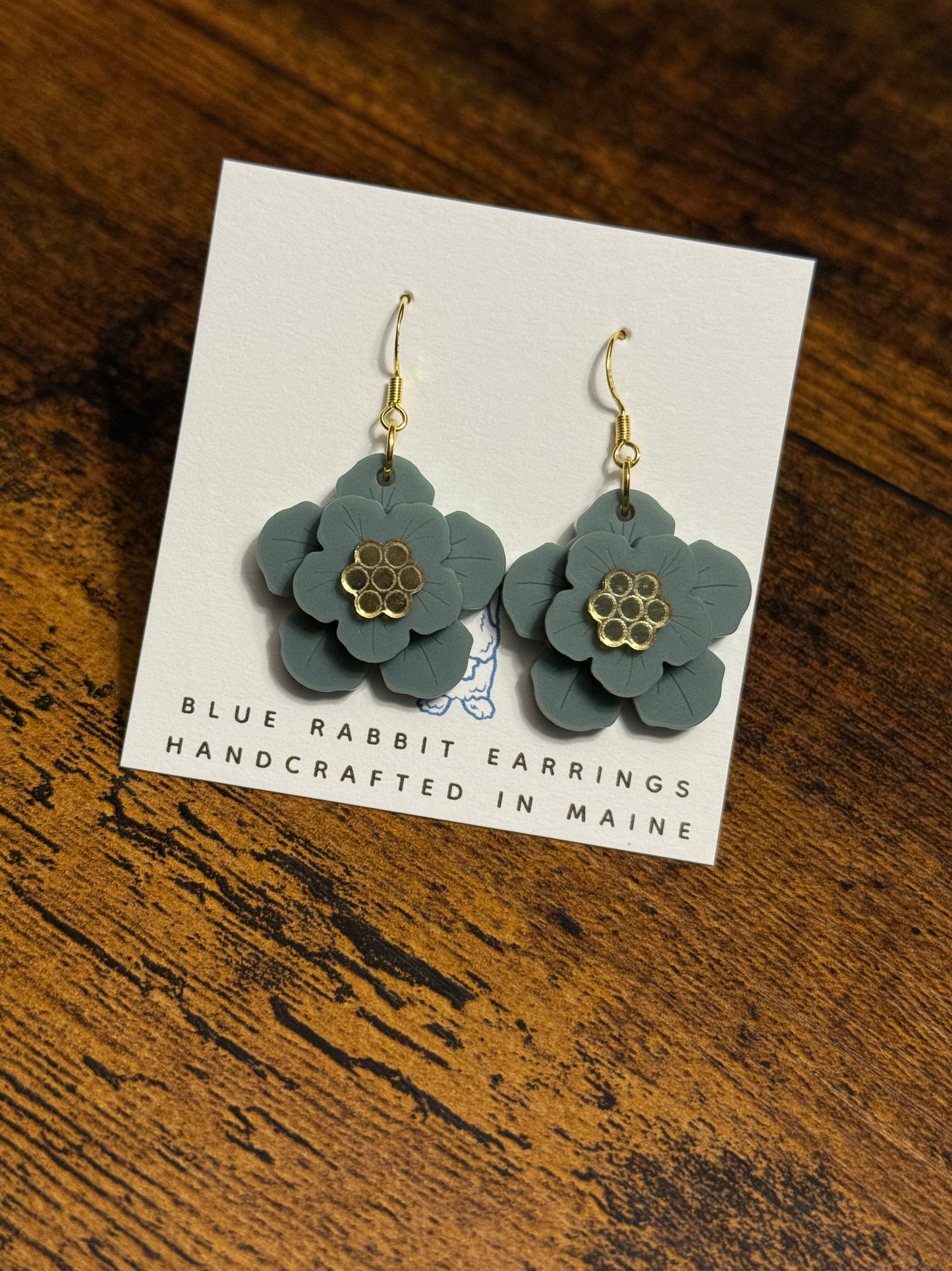 Acrylic Sage Flower Earrings