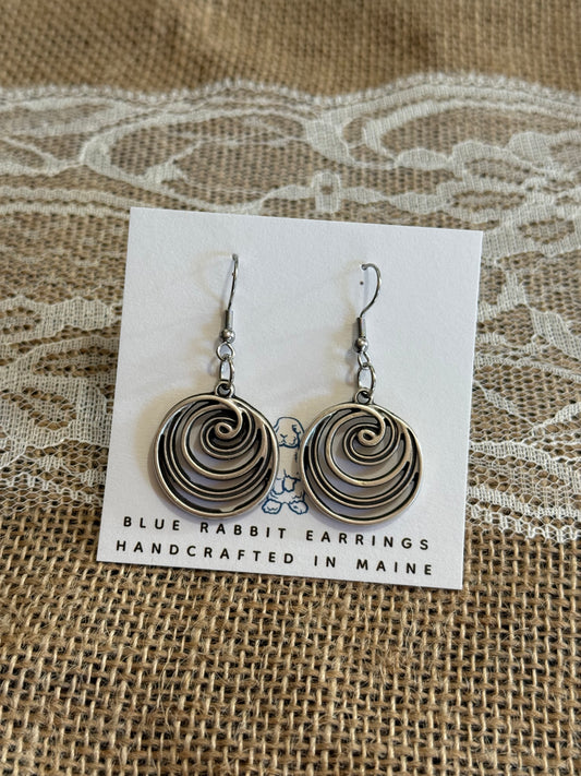 Antique Silver Spiral Earrings