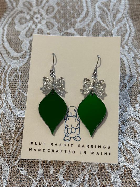Acrylic Green Christmas Ornament Earrings