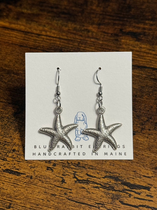 Antique Silver Starfish Earrings