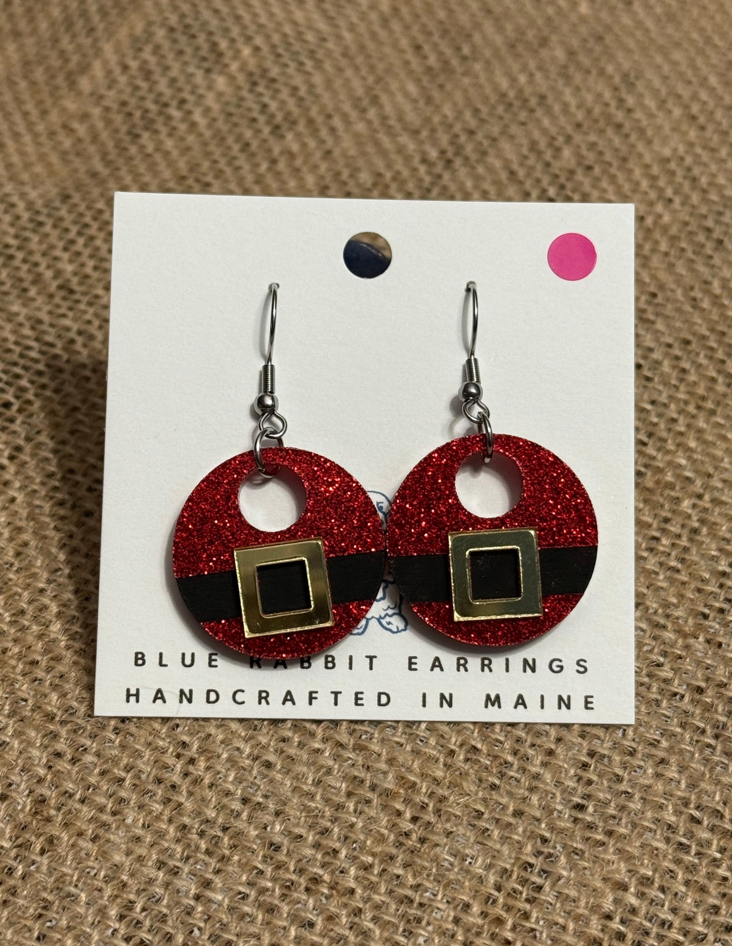 Acrylic Santa’s Belt Earrings