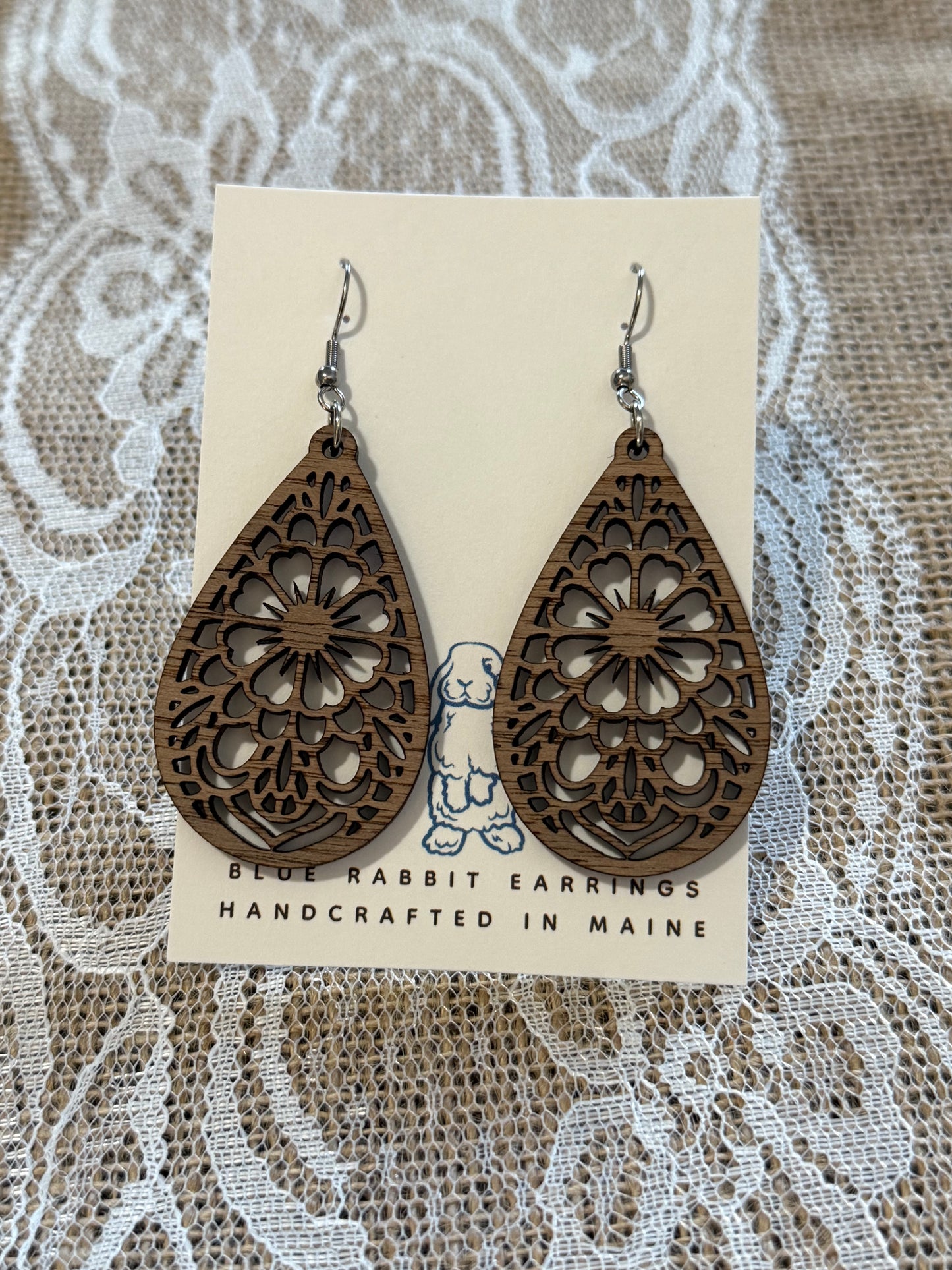 Walnut Floral Earrings