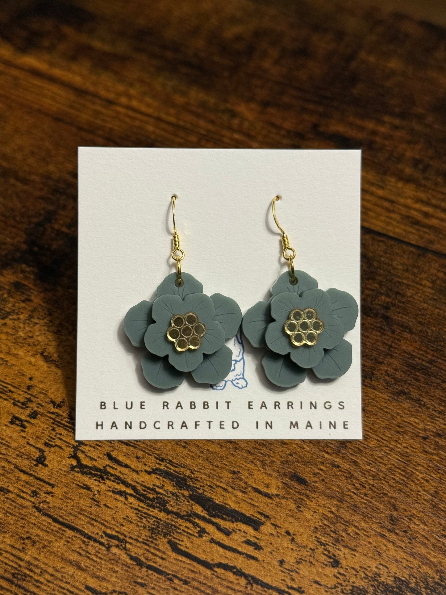 Acrylic Sage Flower Earrings