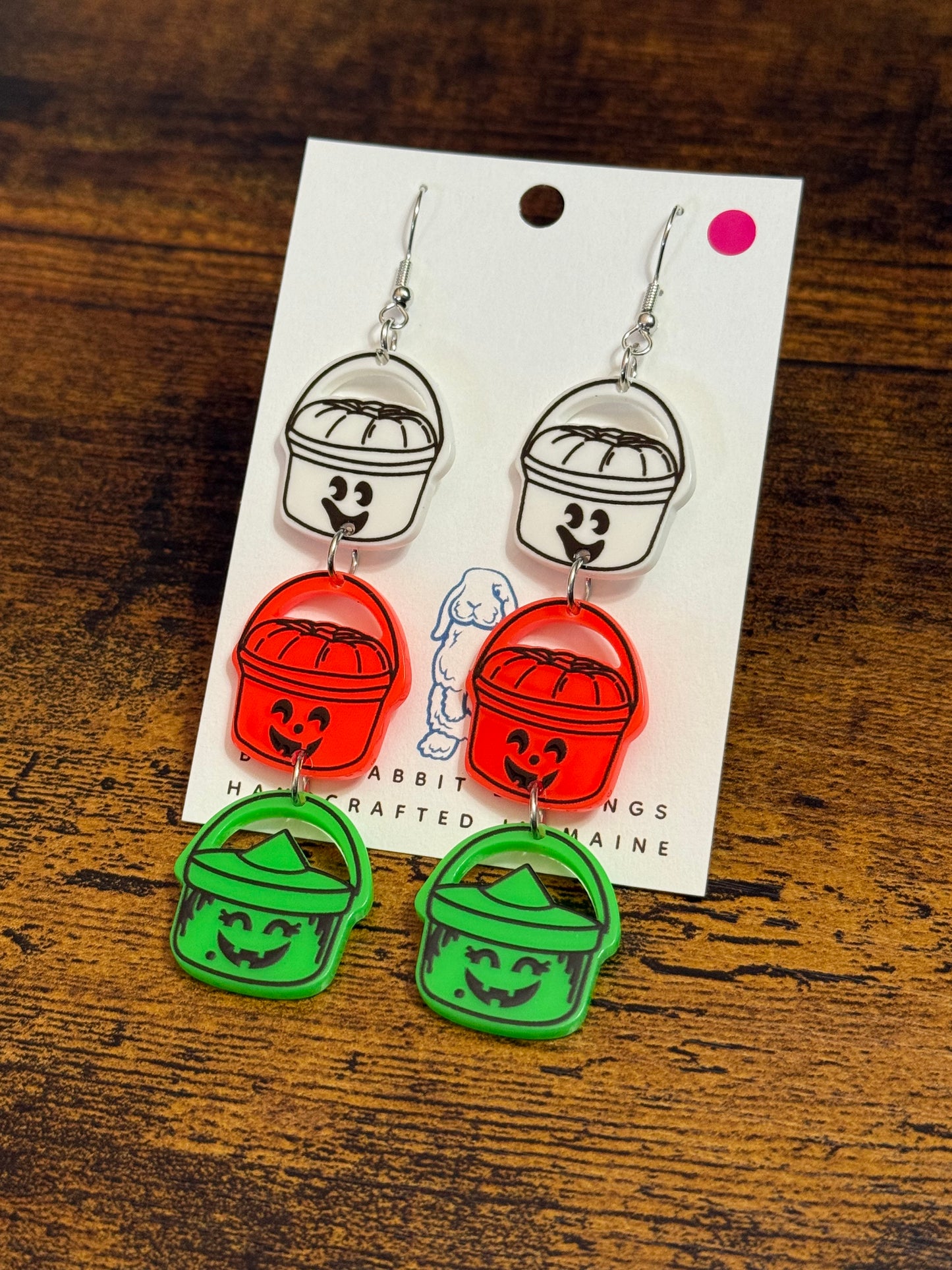 Acrylic Halloween Bucket Earrings