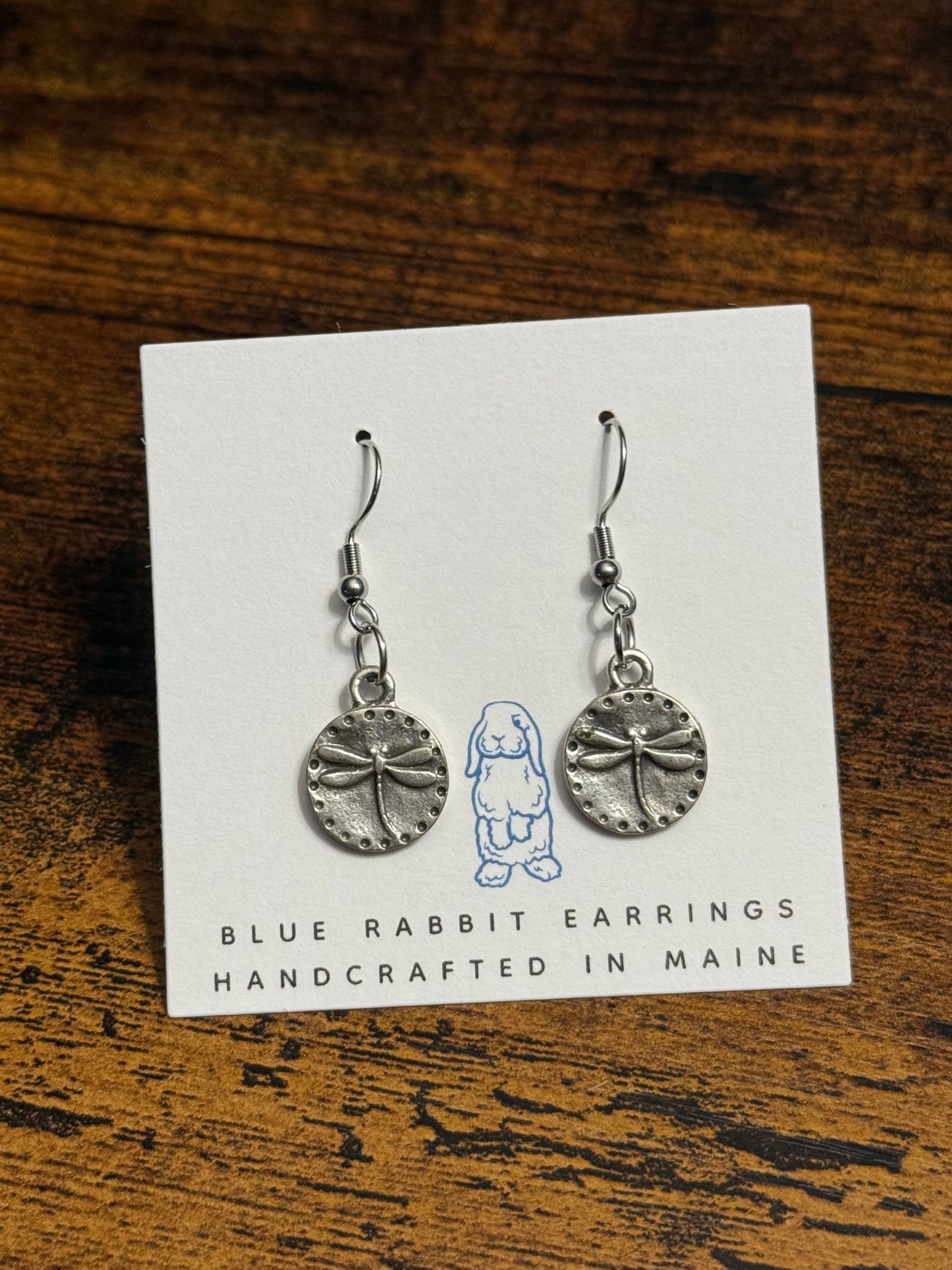 Antique Silver Dragonfly Earrings