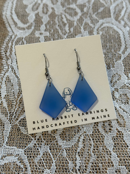Sapphire Diamond Sea Glass Earrings