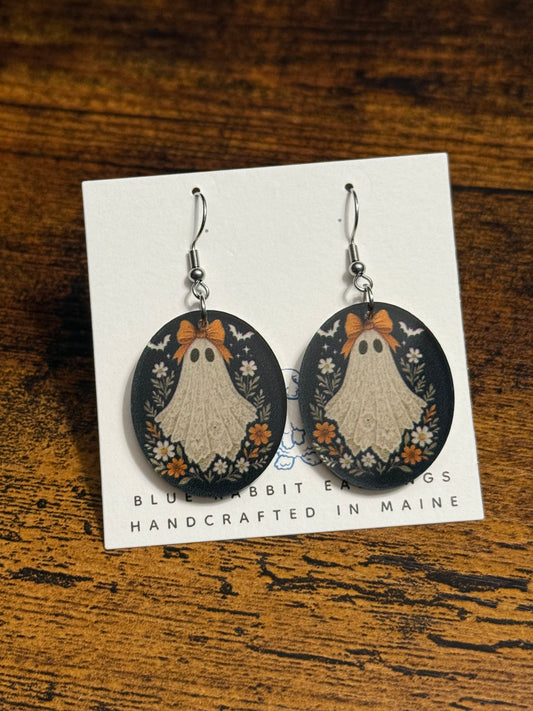 Acrylic Vintage Lace Ghost Earrings