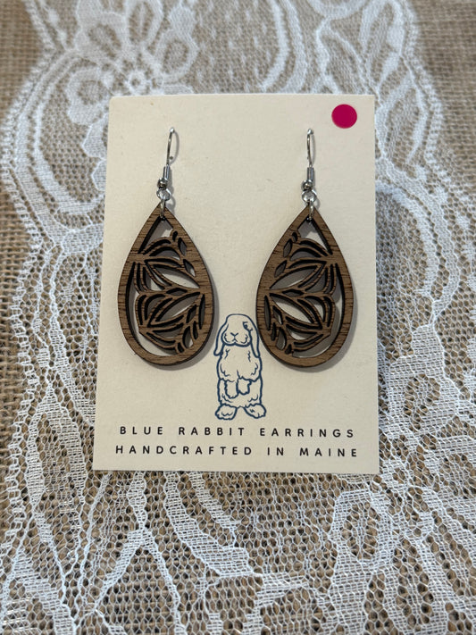 Walnut Floral Teardrop Earrings