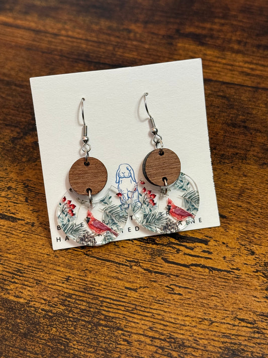 Acrylic Cardinal Earrings