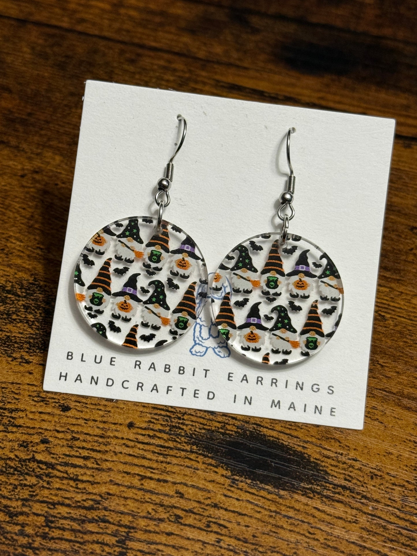Acrylic Halloween Gnome Earrings