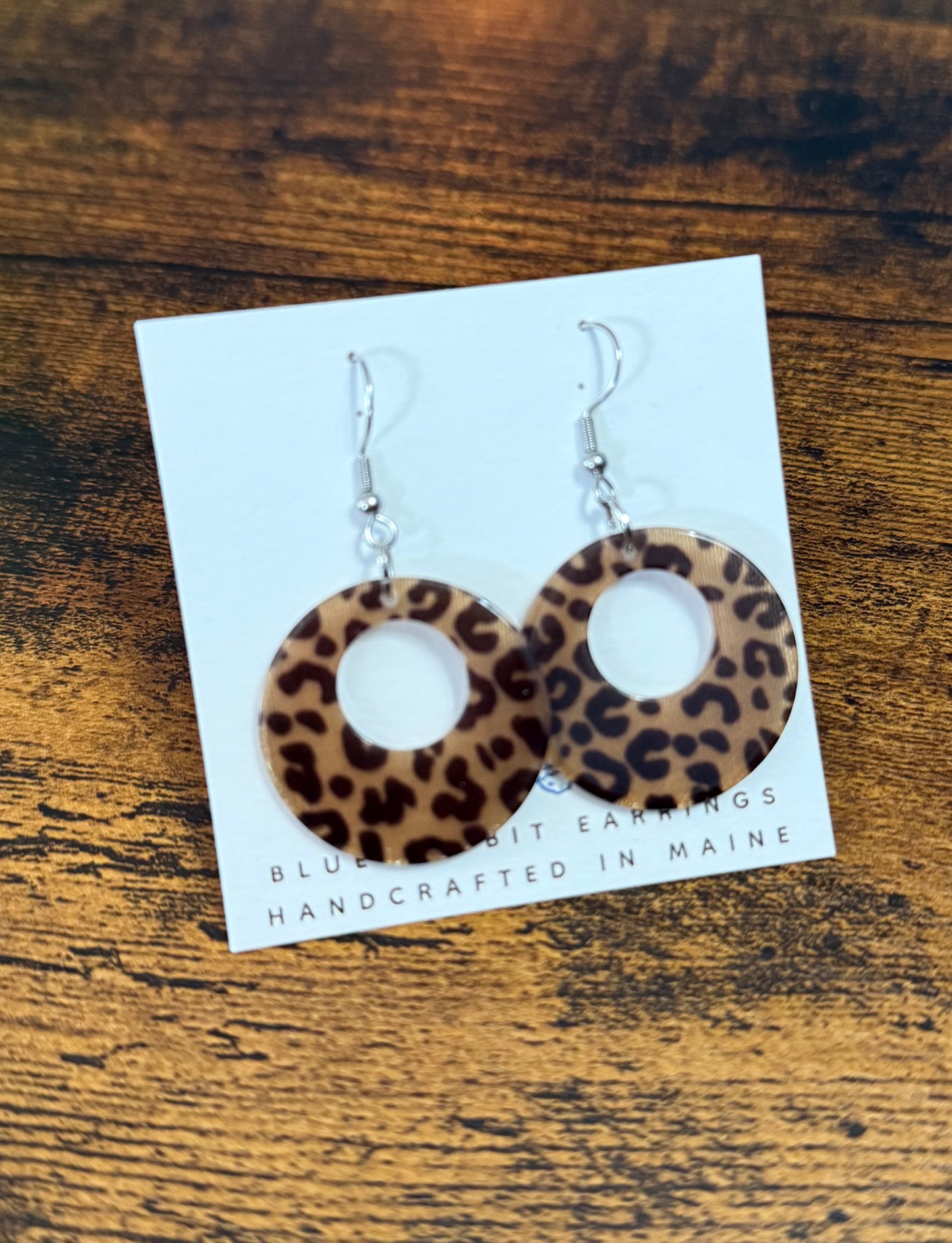Acrylic Leopard Print Hoops