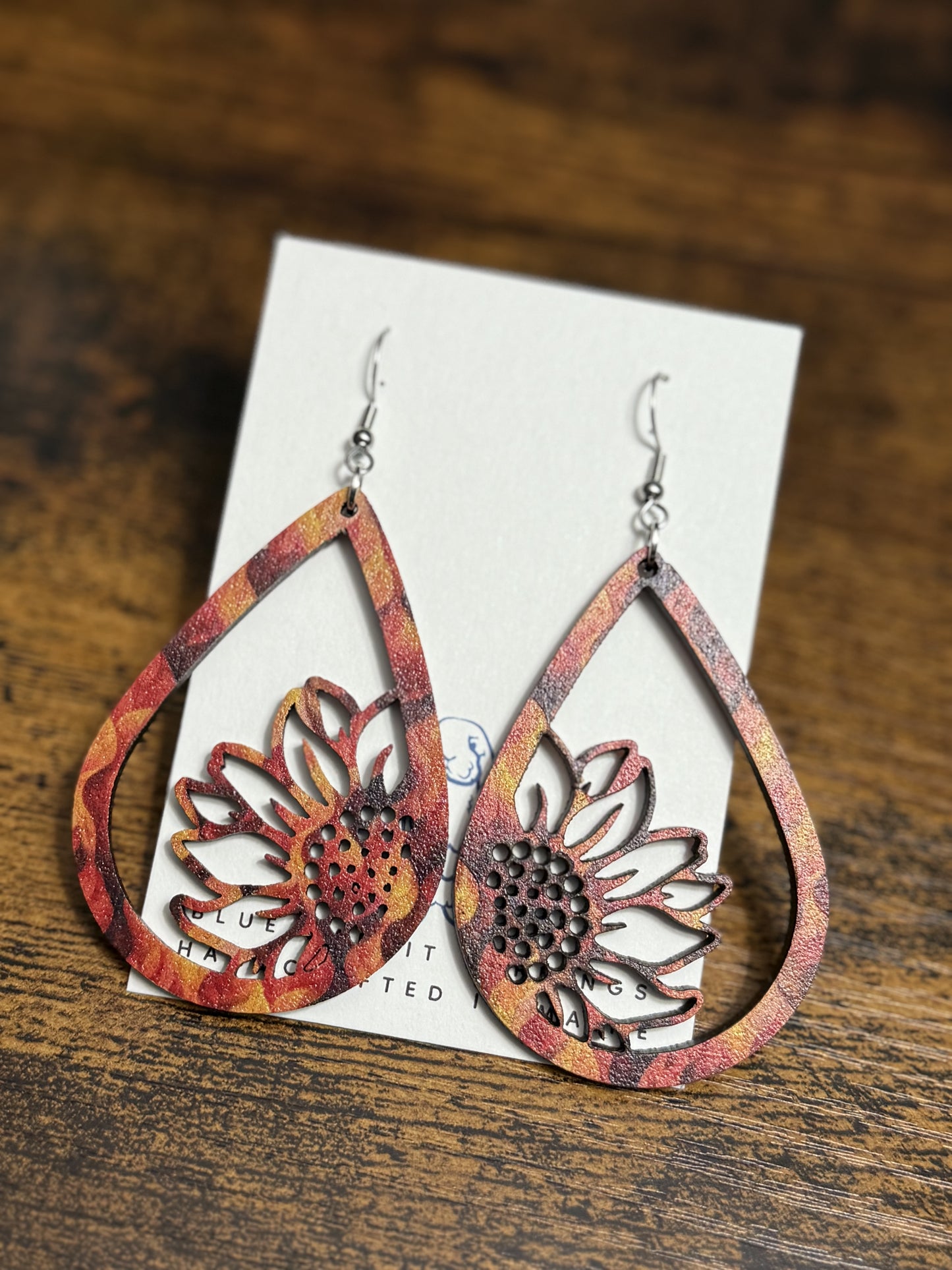 Golden Sunflower Earrings