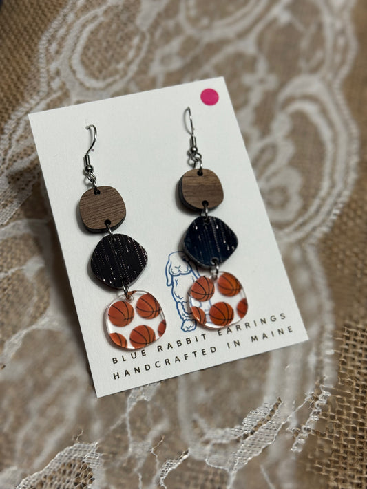 Acrylic Basketball Earrings