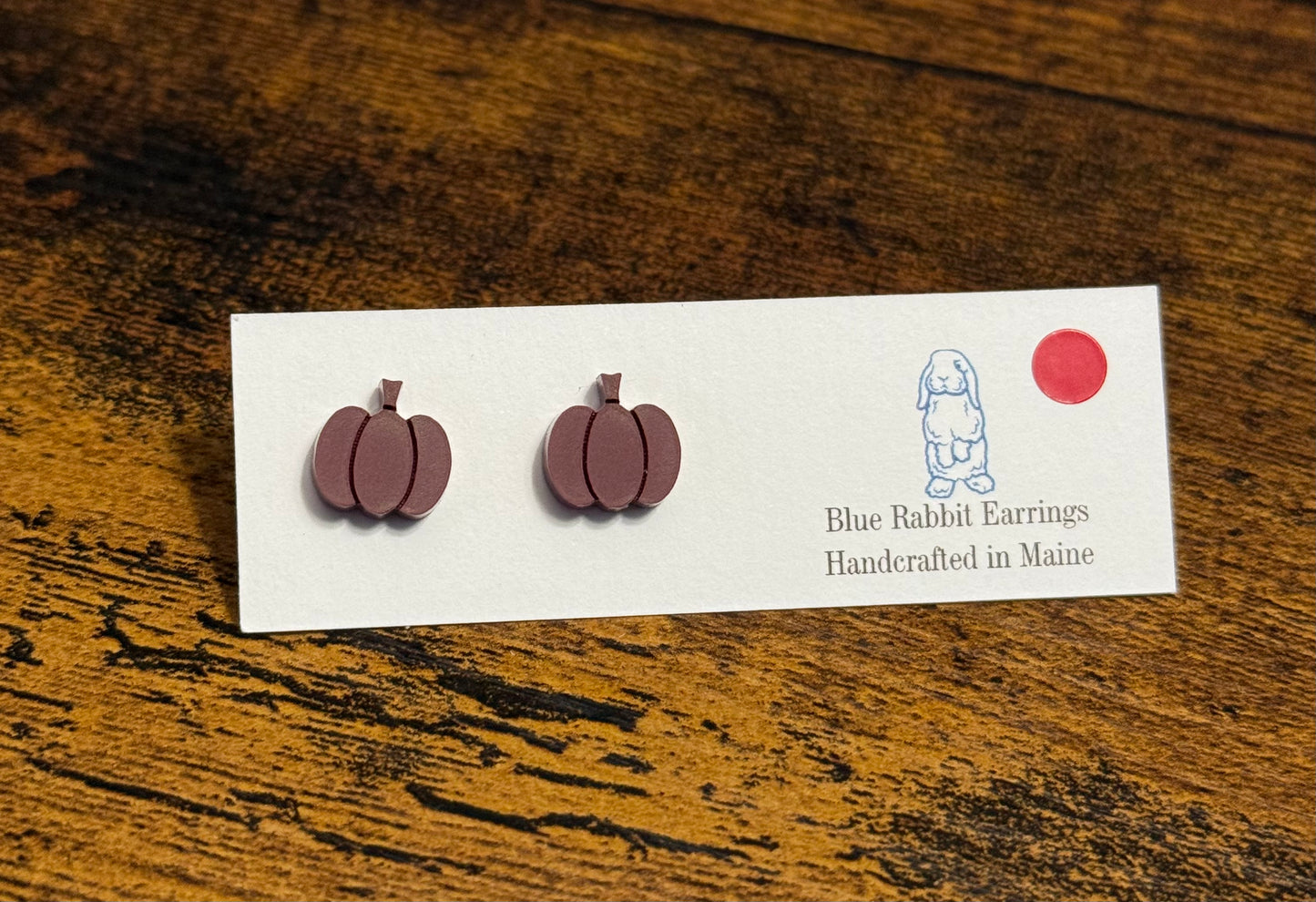 Acrylic Maroon Pumpkin Studs