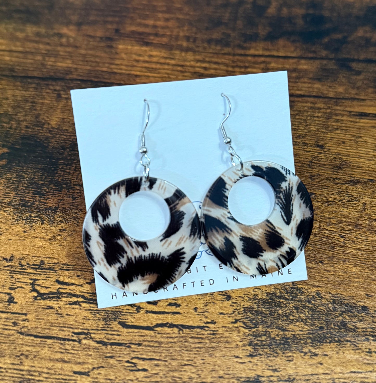 Acrylic Leopard Print Hoops
