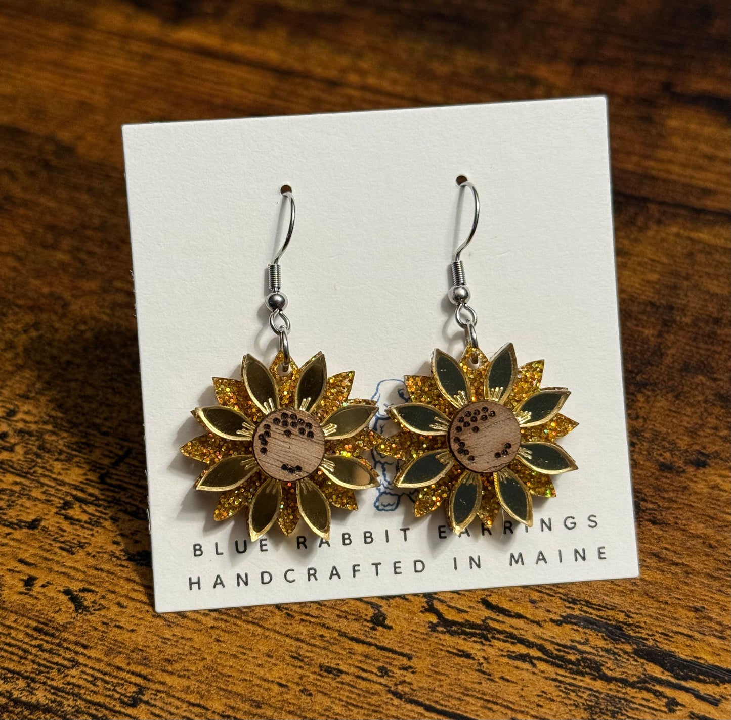 Acrylic Yellow Sunflower Earrings