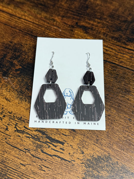 Acrylic Black & Silver Earrings