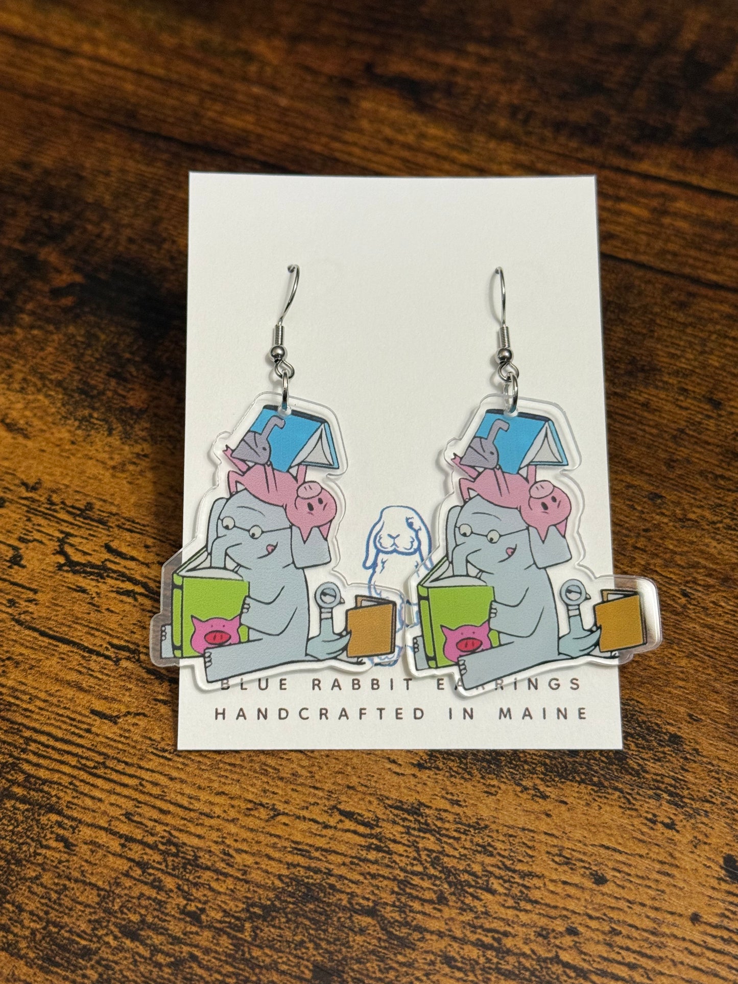 Acrylic Piggie and Friends Earrings