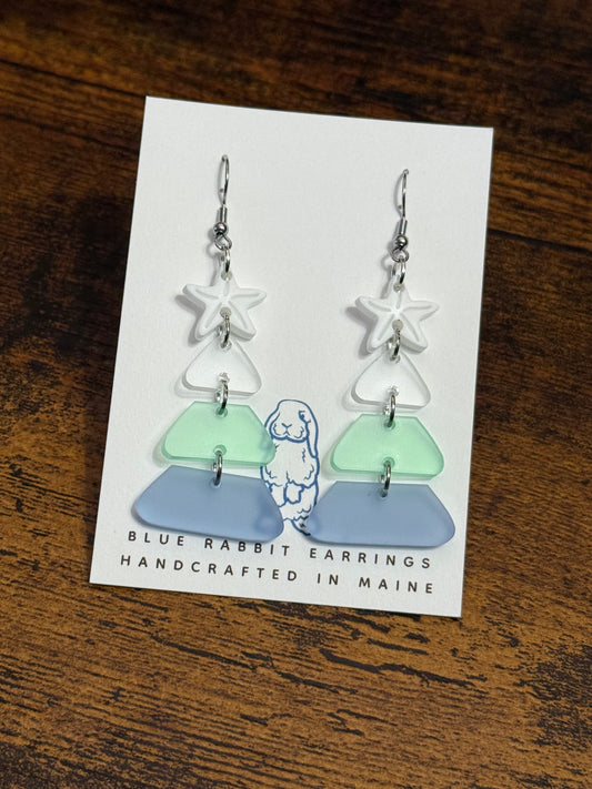 Acrylic Christmas Tree Earrings