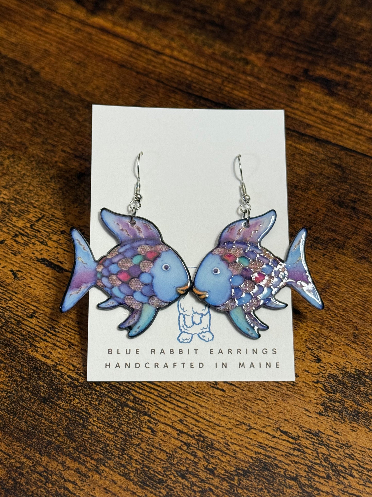 Acrylic Rainbow Fish Earrings