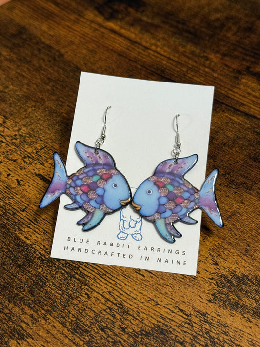 Acrylic Rainbow Fish Earrings