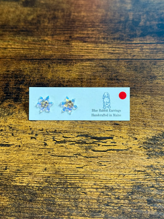 Acrylic Snowflake Studs