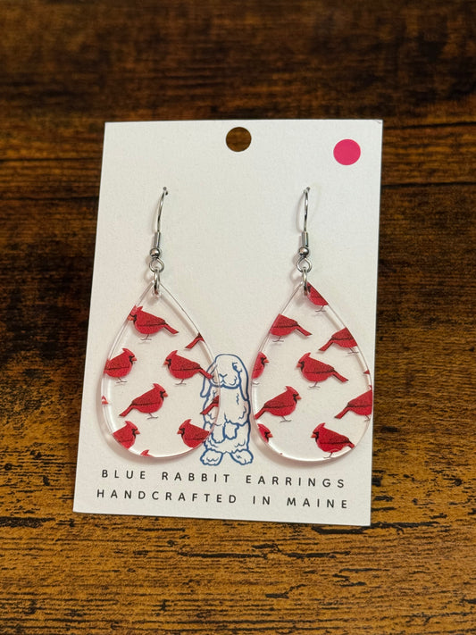 Acrylic Cardinal Earrings