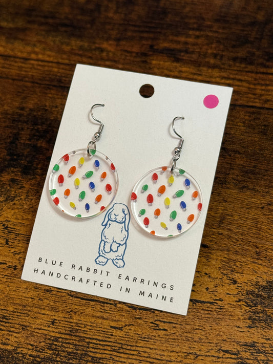 Acrylic Christmas Light Earrings