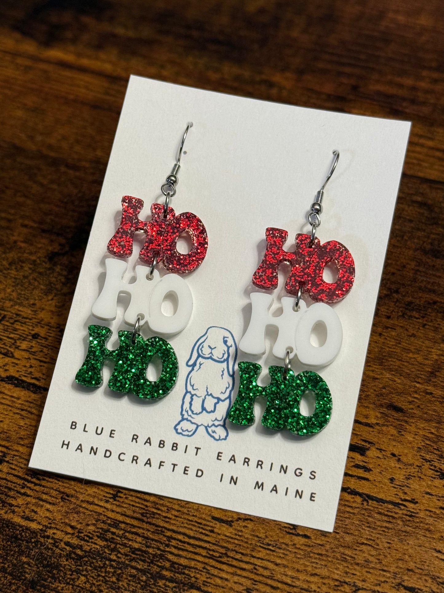 Acrylic HOHOHO Earrings