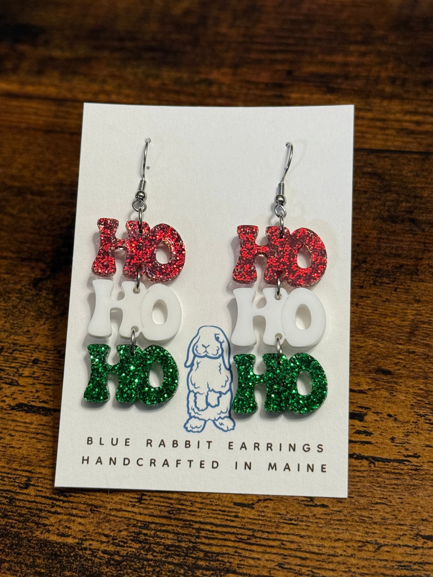 Acrylic HOHOHO Earrings