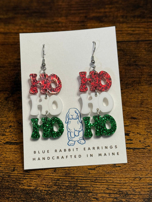 Acrylic HOHOHO Earrings