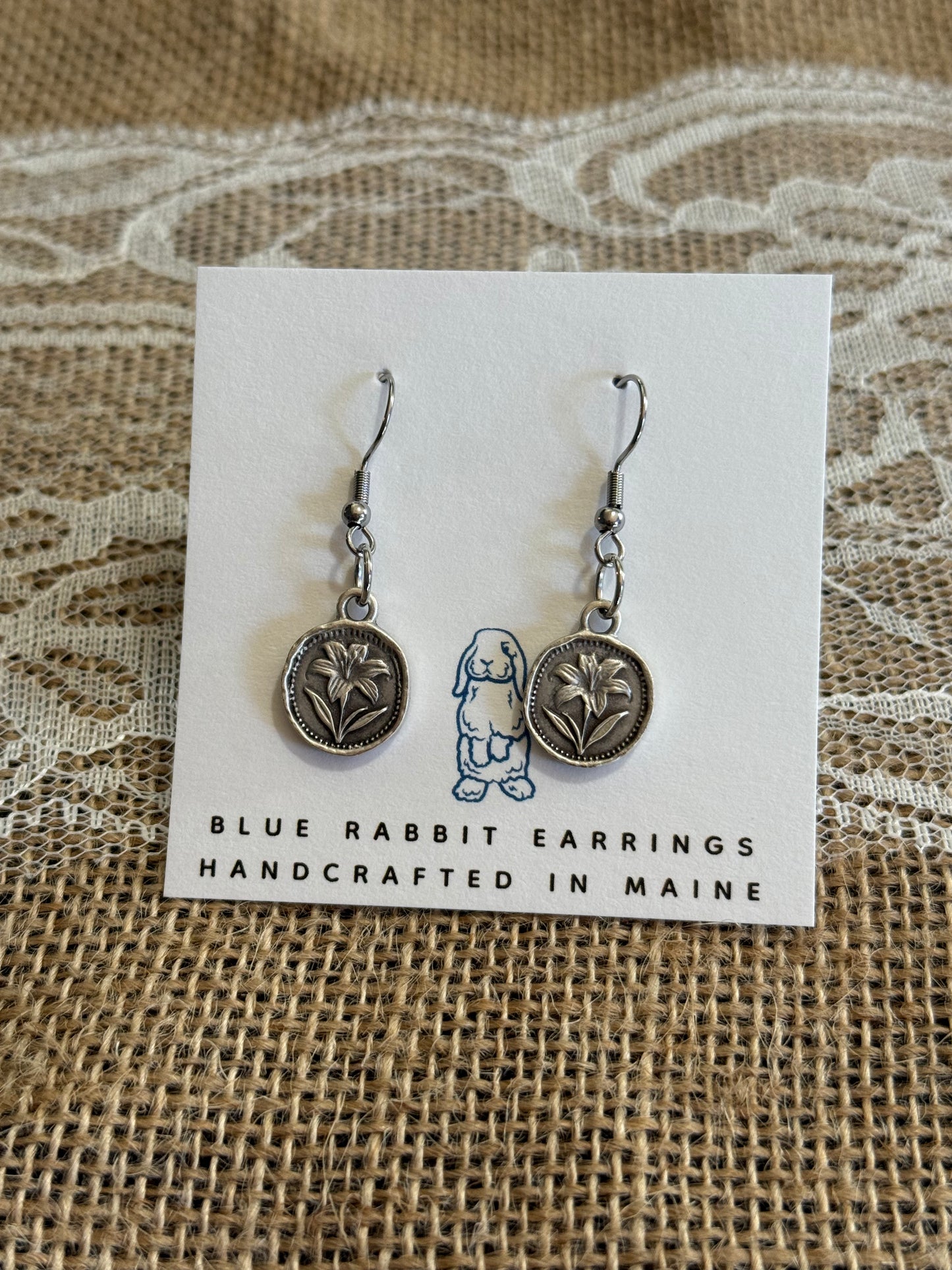 Antique Silver Lily Earrings