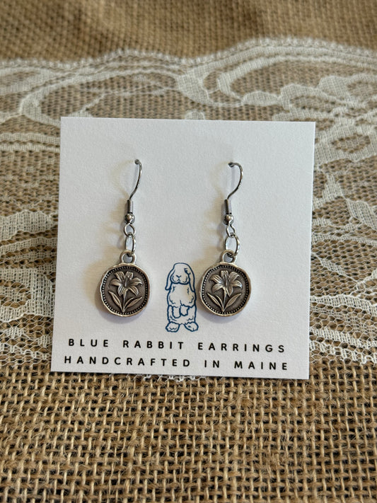 Antique Silver Lily Earrings