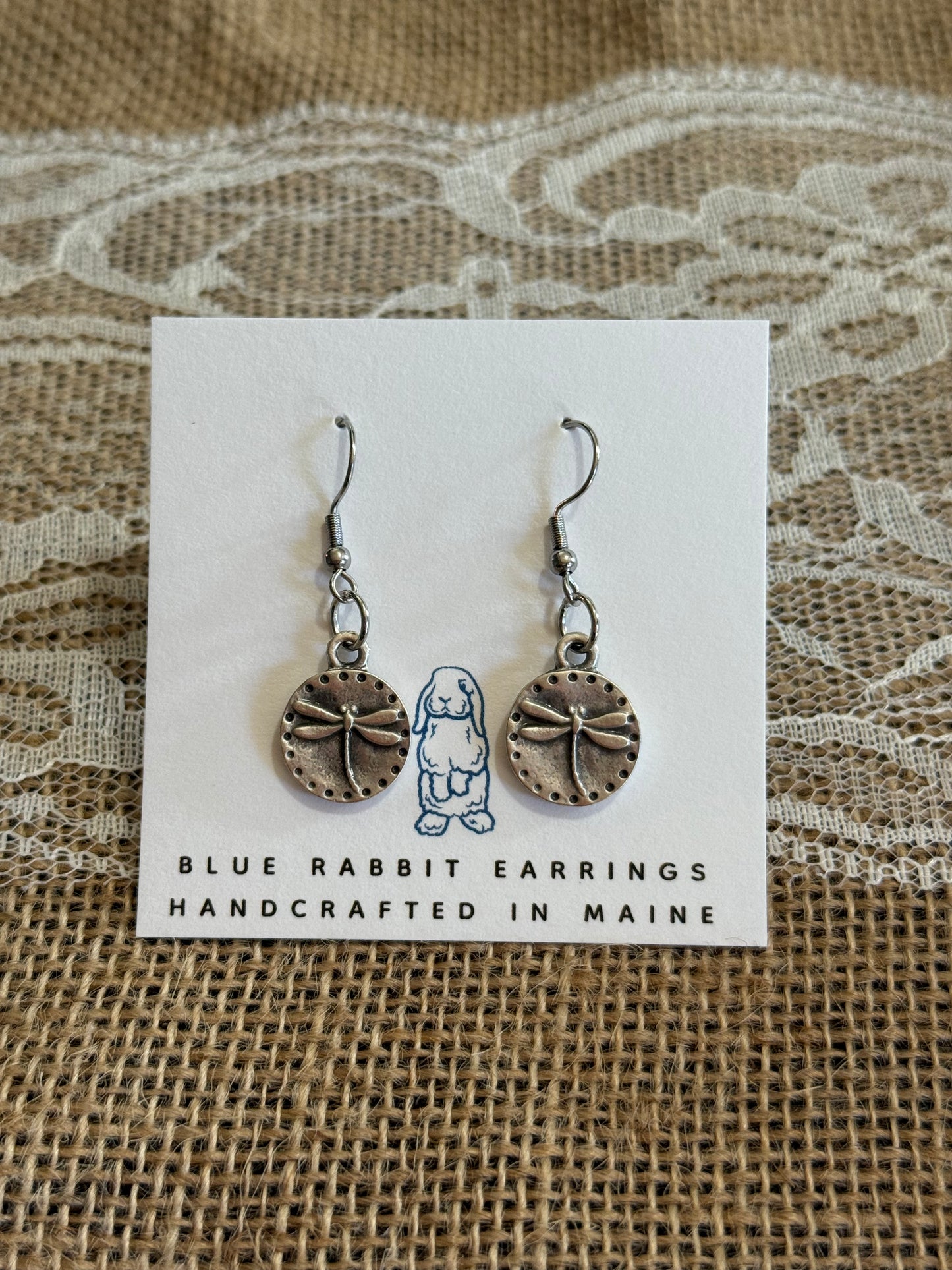 Antique Silver Dragonfly Earrings