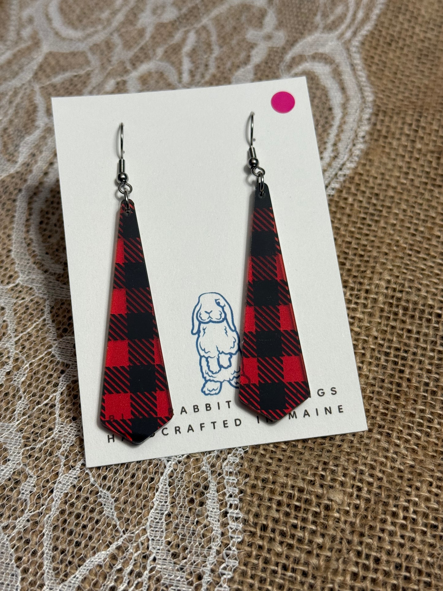 Acrylic Buffalo Plaid Earrings