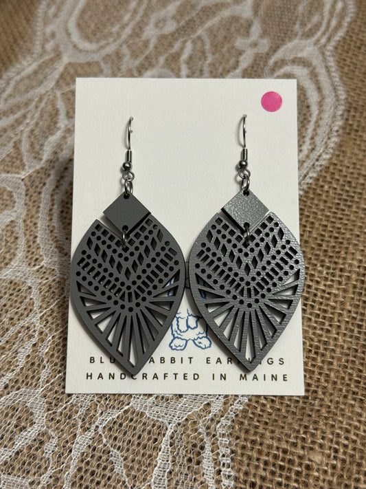 Gray Wood Earrings