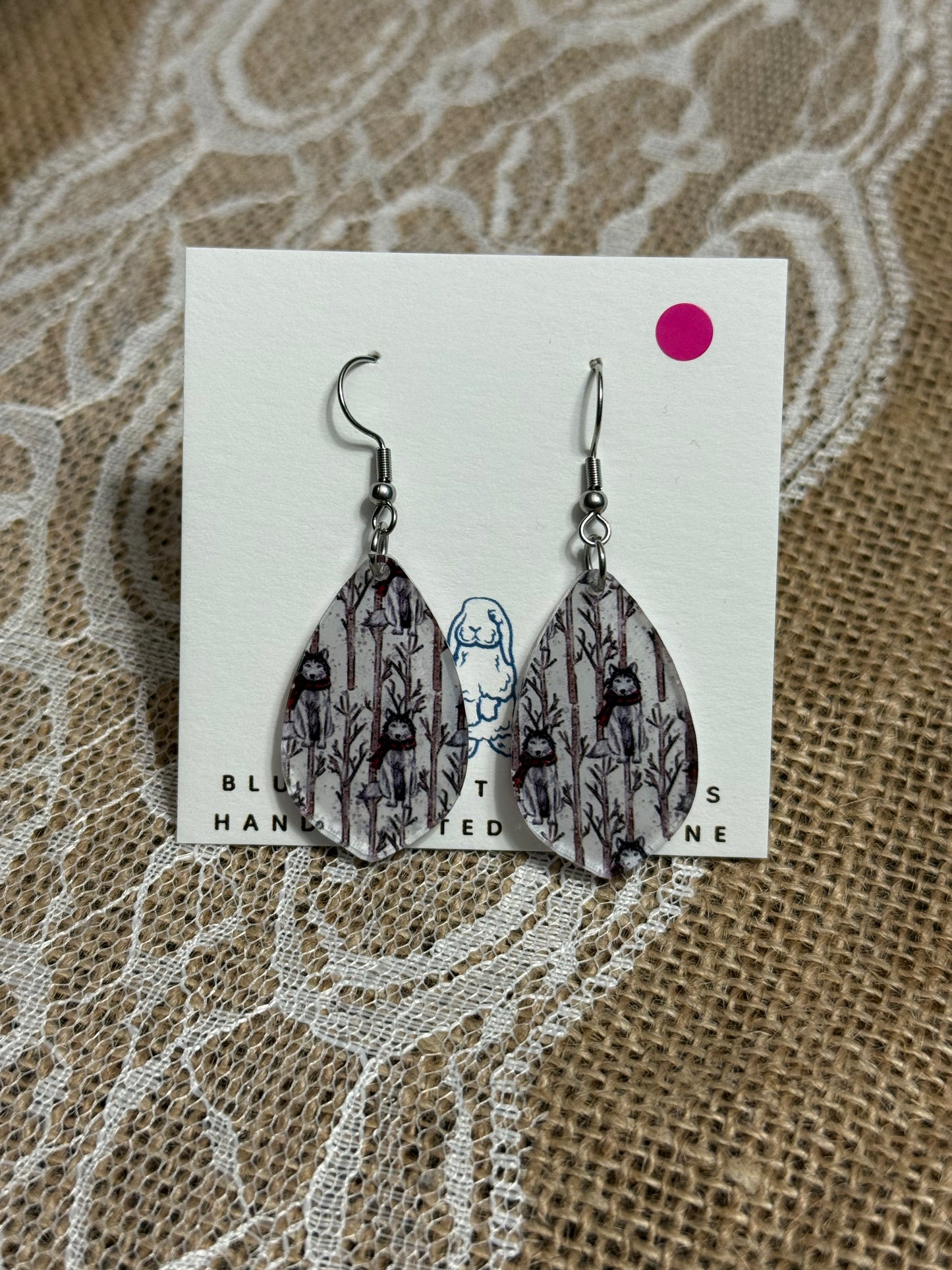 Acrylic Wolf Earrings