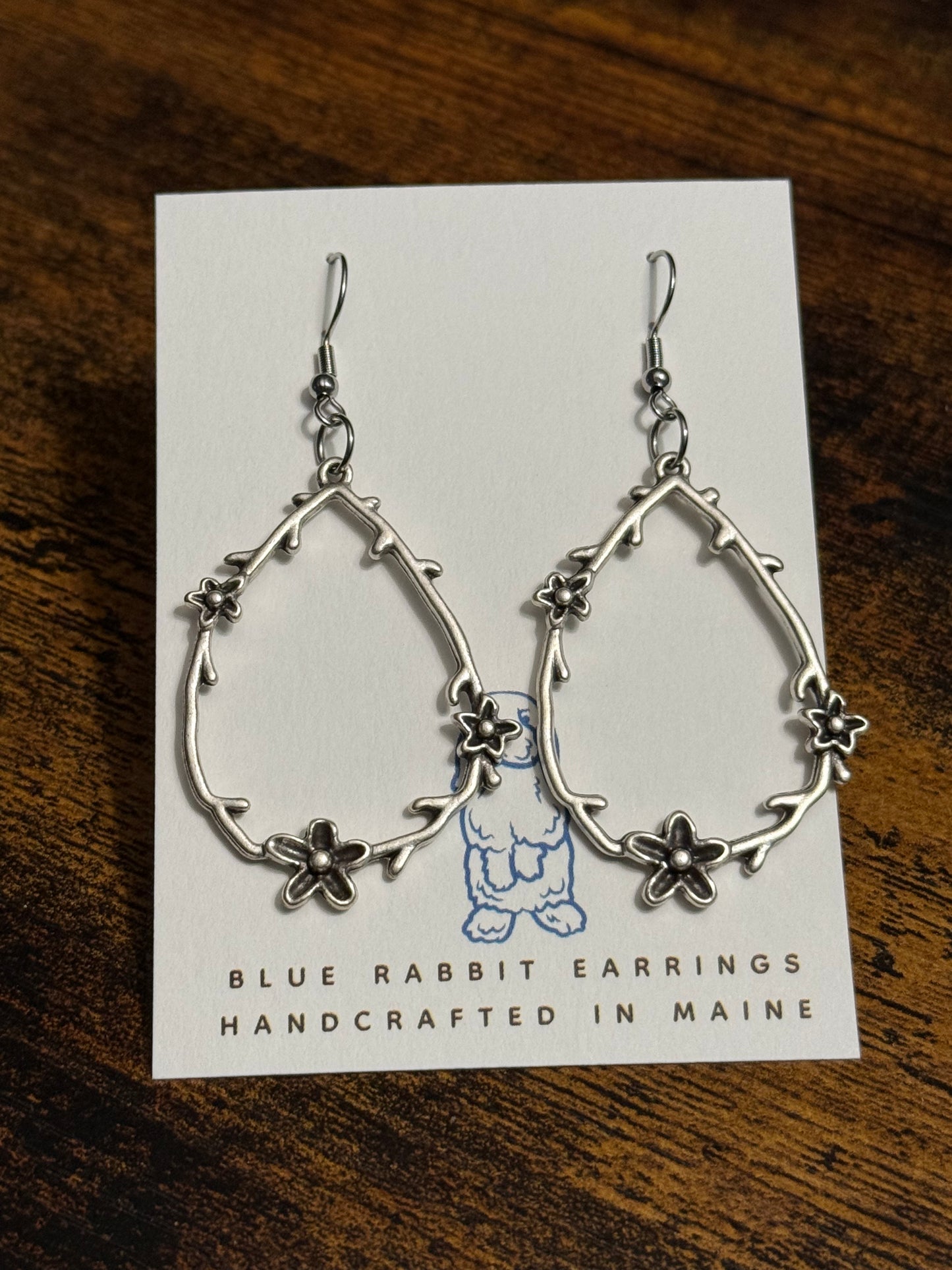 Antique Silver Flower Earrings