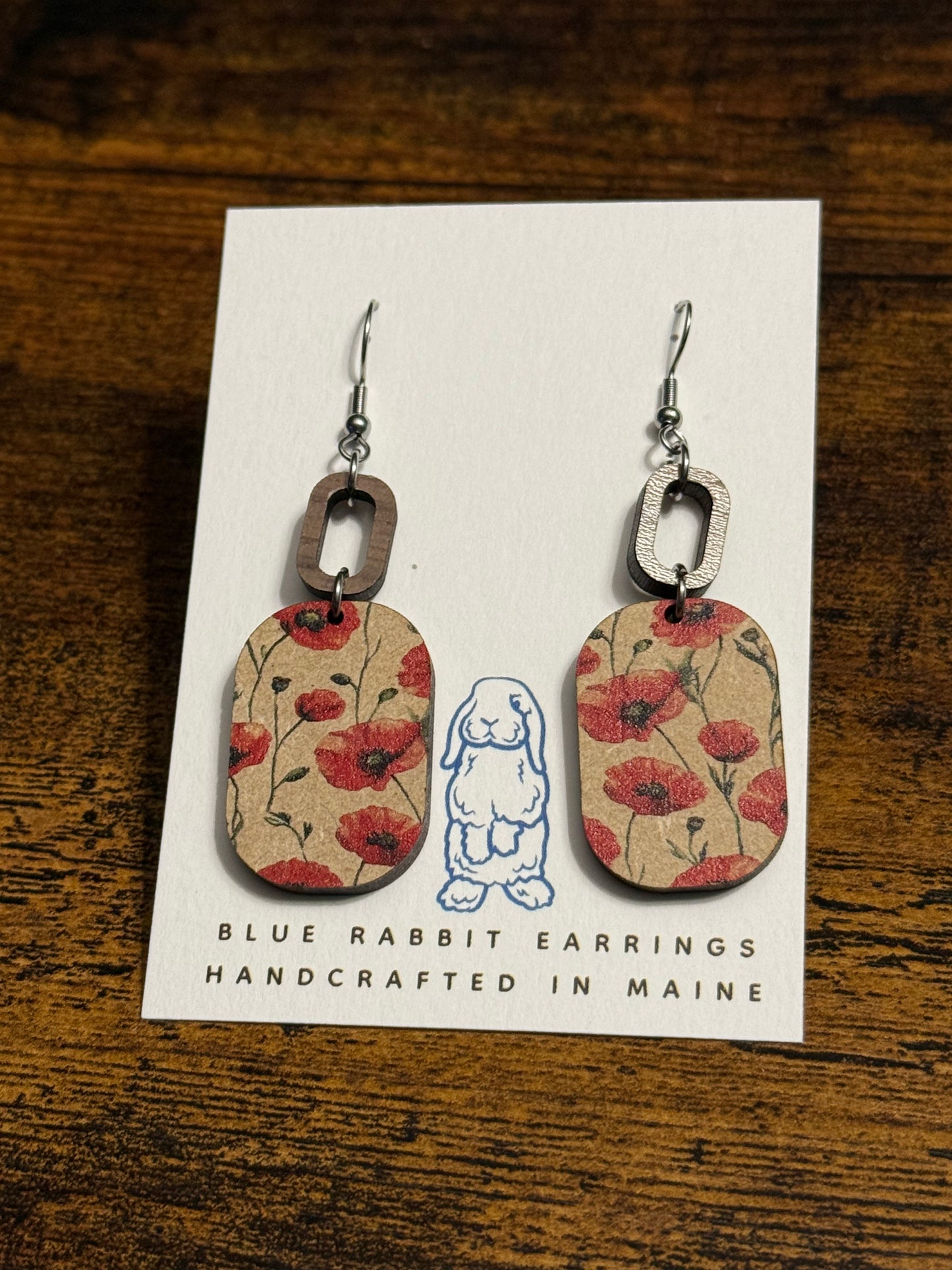 Poppy Print Earrings