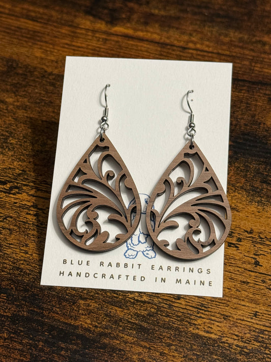 Walnut Damask Earrings